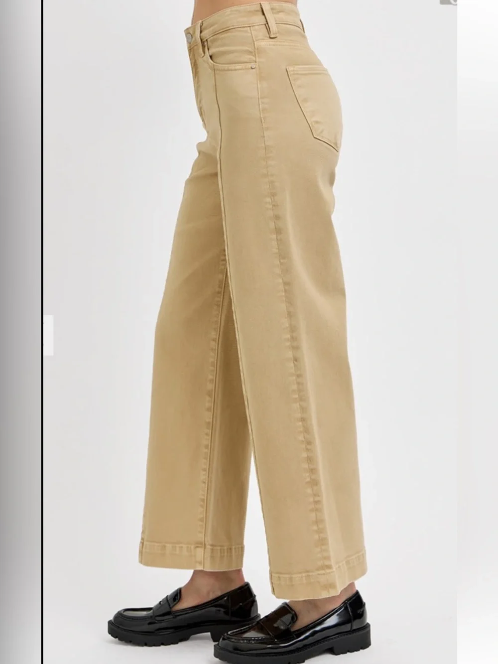 122 RISEN TUMMY CONTROL HIGH RISE CROP WIDE JEANS